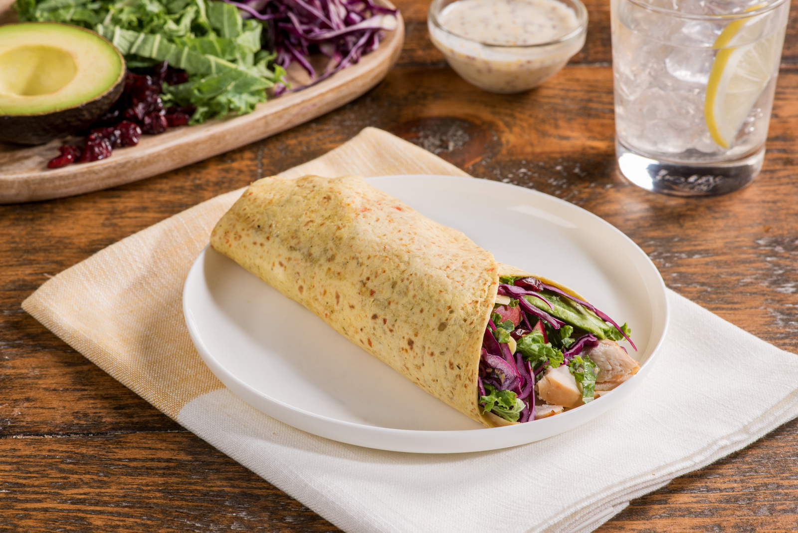 Chicken Wraps with Cabbage, Apple and Cranberry Slaw Dempster's